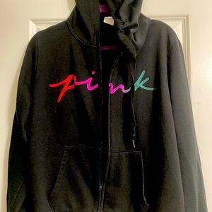 Victoria Secrets/Pink Zipper Down Closure Sweatshirt! Like New! Size XL.